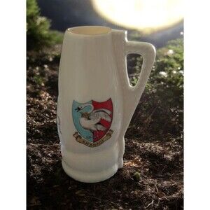 Original Vintage Crested Ceramic Pitcher Swanage CR1646 King Edward WH Goss
